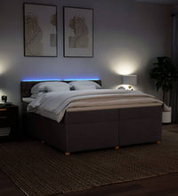 Boxspringbett mit Matratze Dunkelbraun 200x200 cm Stoff