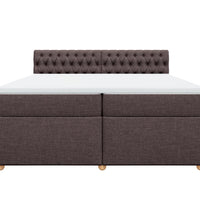 Boxspringbett mit Matratze Dunkelbraun 200x200 cm Stoff