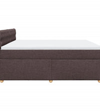 Boxspringbett mit Matratze Dunkelbraun 200x200 cm Stoff