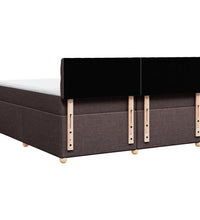 Boxspringbett mit Matratze Dunkelbraun 200x200 cm Stoff