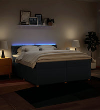 Boxspringbett mit Matratze Blau 200x200 cm Stoff