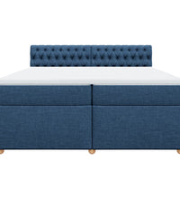 Boxspringbett mit Matratze Blau 200x200 cm Stoff