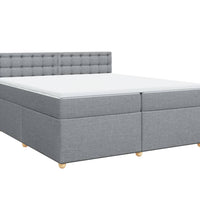 Boxspringbett mit Matratze Hellgrau 200x200 cm Stoff