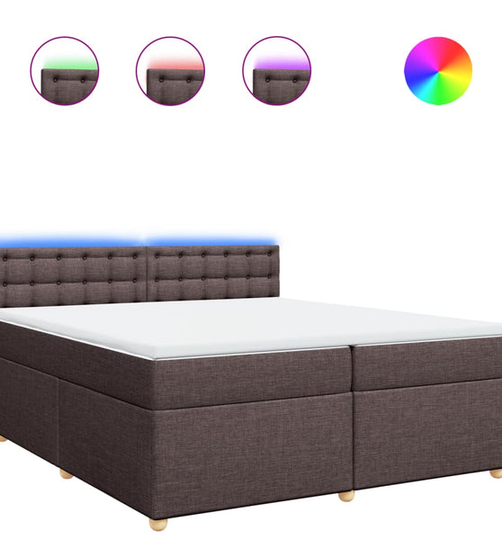 Boxspringbett mit Matratze Dunkelbraun 200x200 cm Stoff