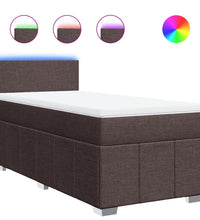 Boxspringbett mit Matratze Dunkelbraun 80x200 cm Stoff