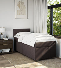 Boxspringbett mit Matratze Dunkelbraun 80x200 cm Stoff