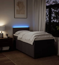Boxspringbett mit Matratze Dunkelbraun 80x200 cm Stoff