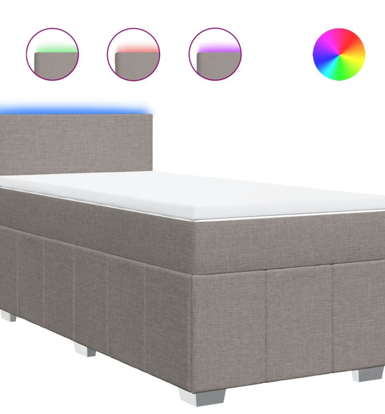 Boxspringbett mit Matratze Taupe 80x200 cm Stoff