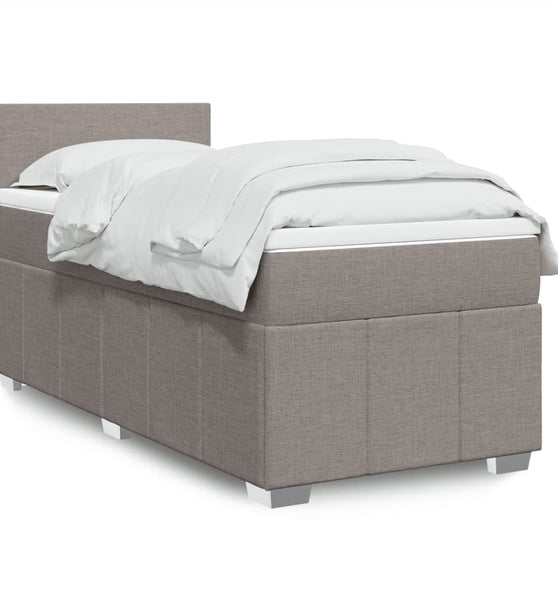 Boxspringbett mit Matratze Taupe 80x200 cm Stoff
