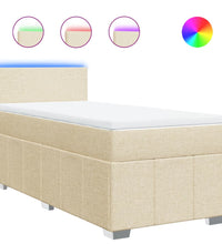 Boxspringbett mit Matratze Creme 80x200 cm Stoff