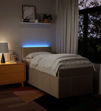 Boxspringbett mit Matratze Creme 80x200 cm Stoff