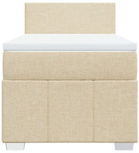 Boxspringbett mit Matratze Creme 80x200 cm Stoff