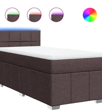 Boxspringbett mit Matratze Dunkelbraun 80x200 cm Stoff