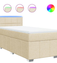 Boxspringbett mit Matratze Creme 80x200 cm Stoff
