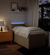 Boxspringbett mit Matratze Creme 80x200 cm Stoff