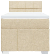 Boxspringbett mit Matratze Creme 80x200 cm Stoff