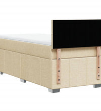 Boxspringbett mit Matratze Creme 80x200 cm Stoff