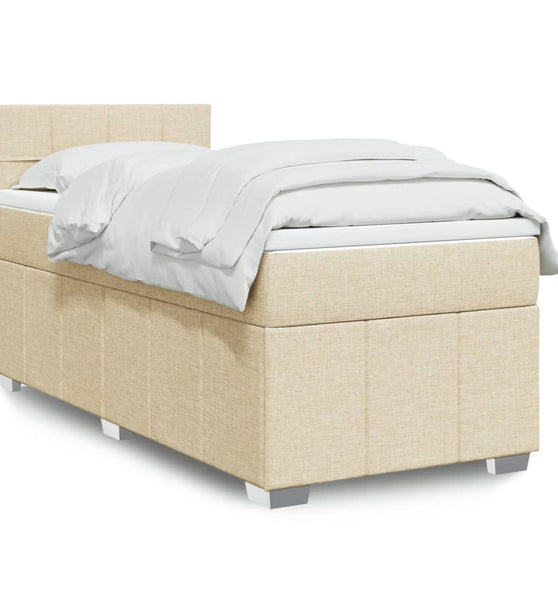 Boxspringbett mit Matratze Creme 80x200 cm Stoff