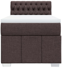 Boxspringbett mit Matratze Dunkelbraun 80x200 cm Stoff