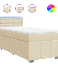 Boxspringbett mit Matratze Creme 80x200 cm Stoff