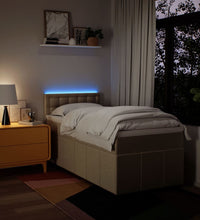 Boxspringbett mit Matratze Creme 80x200 cm Stoff