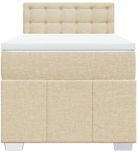 Boxspringbett mit Matratze Creme 80x200 cm Stoff