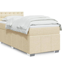 Boxspringbett mit Matratze Creme 80x200 cm Stoff