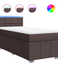 Boxspringbett mit Matratze Dunkelbraun 90x190 cm Stoff