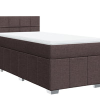 Boxspringbett mit Matratze Dunkelbraun 90x190 cm Stoff