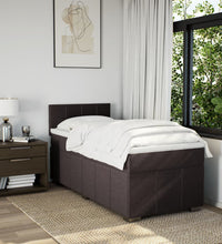 Boxspringbett mit Matratze Dunkelbraun 90x190 cm Stoff
