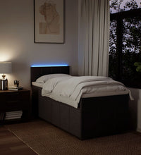 Boxspringbett mit Matratze Dunkelbraun 90x190 cm Stoff