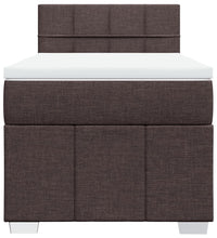 Boxspringbett mit Matratze Dunkelbraun 90x190 cm Stoff