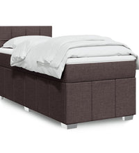 Boxspringbett mit Matratze Dunkelbraun 90x190 cm Stoff