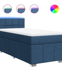 Boxspringbett mit Matratze Blau 90x190 cm Stoff