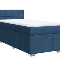 Boxspringbett mit Matratze Blau 90x190 cm Stoff