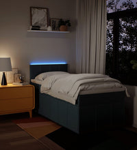 Boxspringbett mit Matratze Blau 90x190 cm Stoff