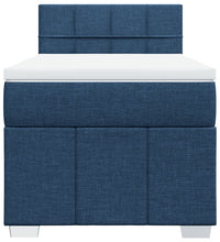 Boxspringbett mit Matratze Blau 90x190 cm Stoff