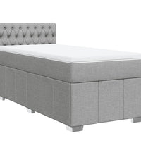 Boxspringbett mit Matratze Hellgrau 90x190 cm Stoff