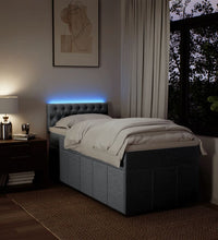 Boxspringbett mit Matratze Hellgrau 90x190 cm Stoff
