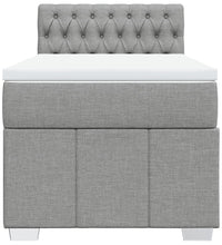 Boxspringbett mit Matratze Hellgrau 90x190 cm Stoff
