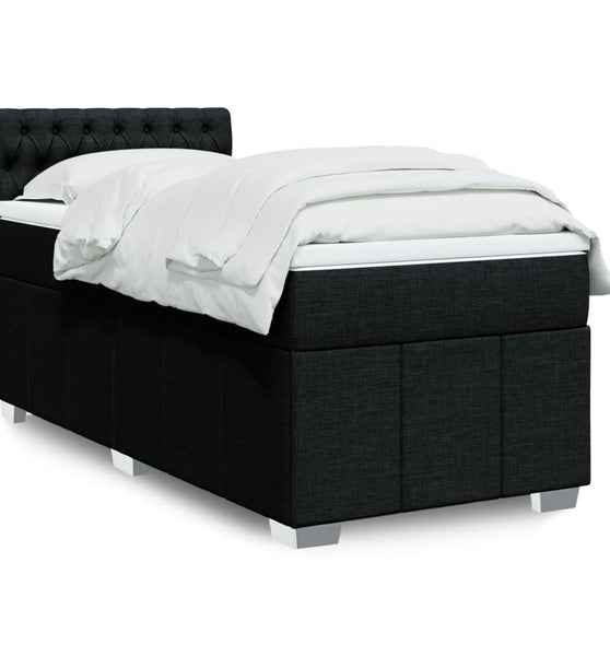 Boxspringbett mit Matratze Schwarz 90x190 cm Stoff