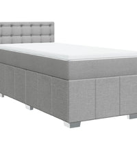 Boxspringbett mit Matratze Hellgrau 90x190 cm Stoff