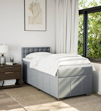 Boxspringbett mit Matratze Hellgrau 90x190 cm Stoff