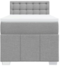 Boxspringbett mit Matratze Hellgrau 90x190 cm Stoff