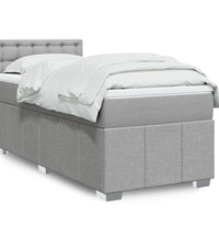 Boxspringbett mit Matratze Hellgrau 90x190 cm Stoff