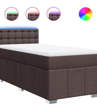 Boxspringbett mit Matratze Dunkelbraun 90x190 cm Stoff