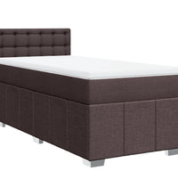 Boxspringbett mit Matratze Dunkelbraun 90x190 cm Stoff