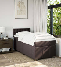 Boxspringbett mit Matratze Dunkelbraun 90x190 cm Stoff