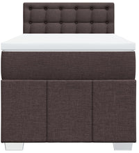 Boxspringbett mit Matratze Dunkelbraun 90x190 cm Stoff