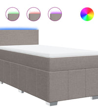 Boxspringbett mit Matratze Taupe 90x200 cm Stoff
